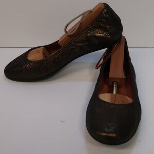 Lanvin brown/gold shiny ballerina flats in size 36